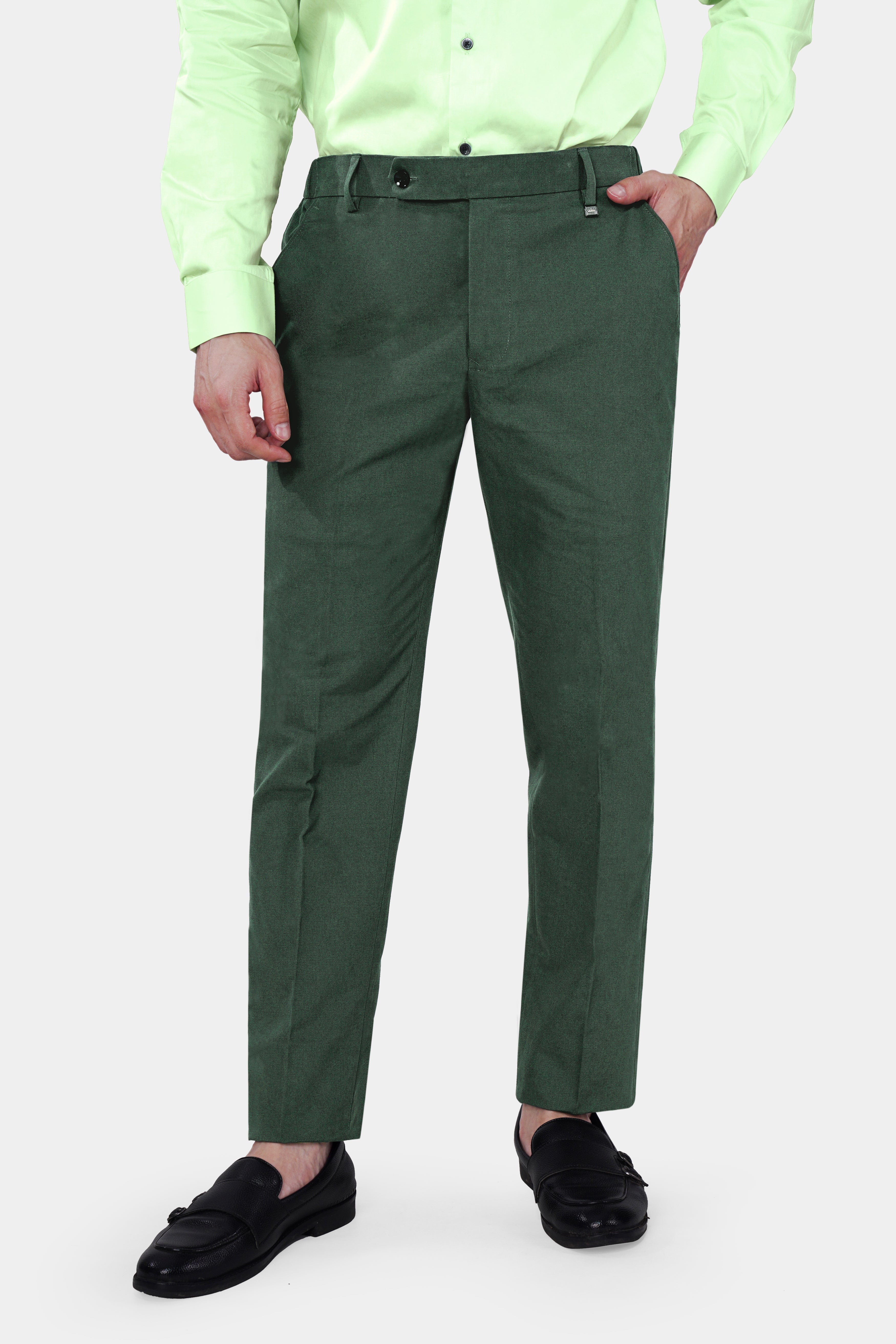 Buy Louis Philippe Green Trousers Online - 686900 | Louis Philippe